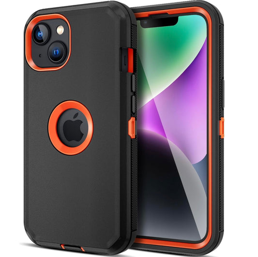 iPhone 13/14 Black & Orange Defender Case