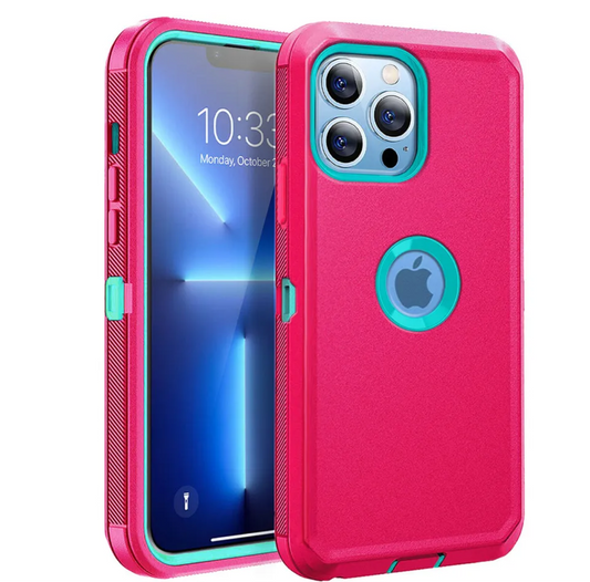iPhone 12 12 Pink/Teal Defender Case