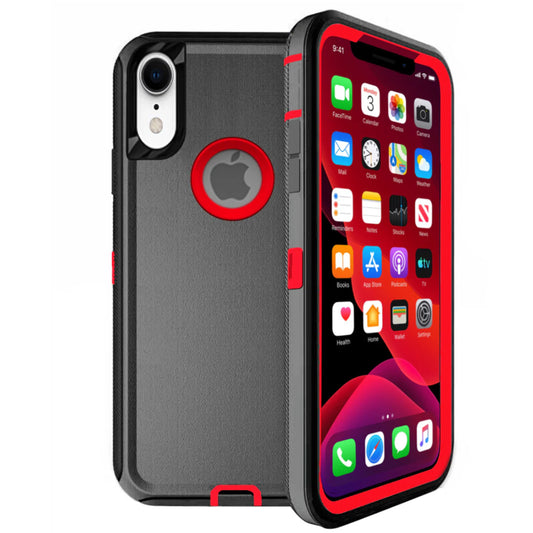 iPhone XR Black & Red Defender Case
