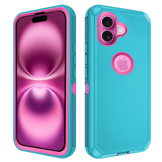 iPhone 16 Teal/Pink Defender Case