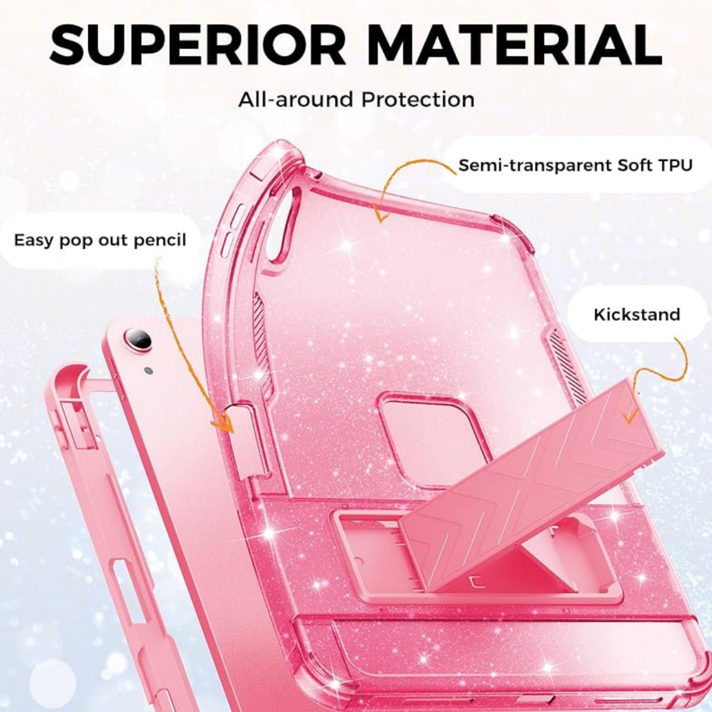 iPad 10/11th Semi-Transparent Protective Case