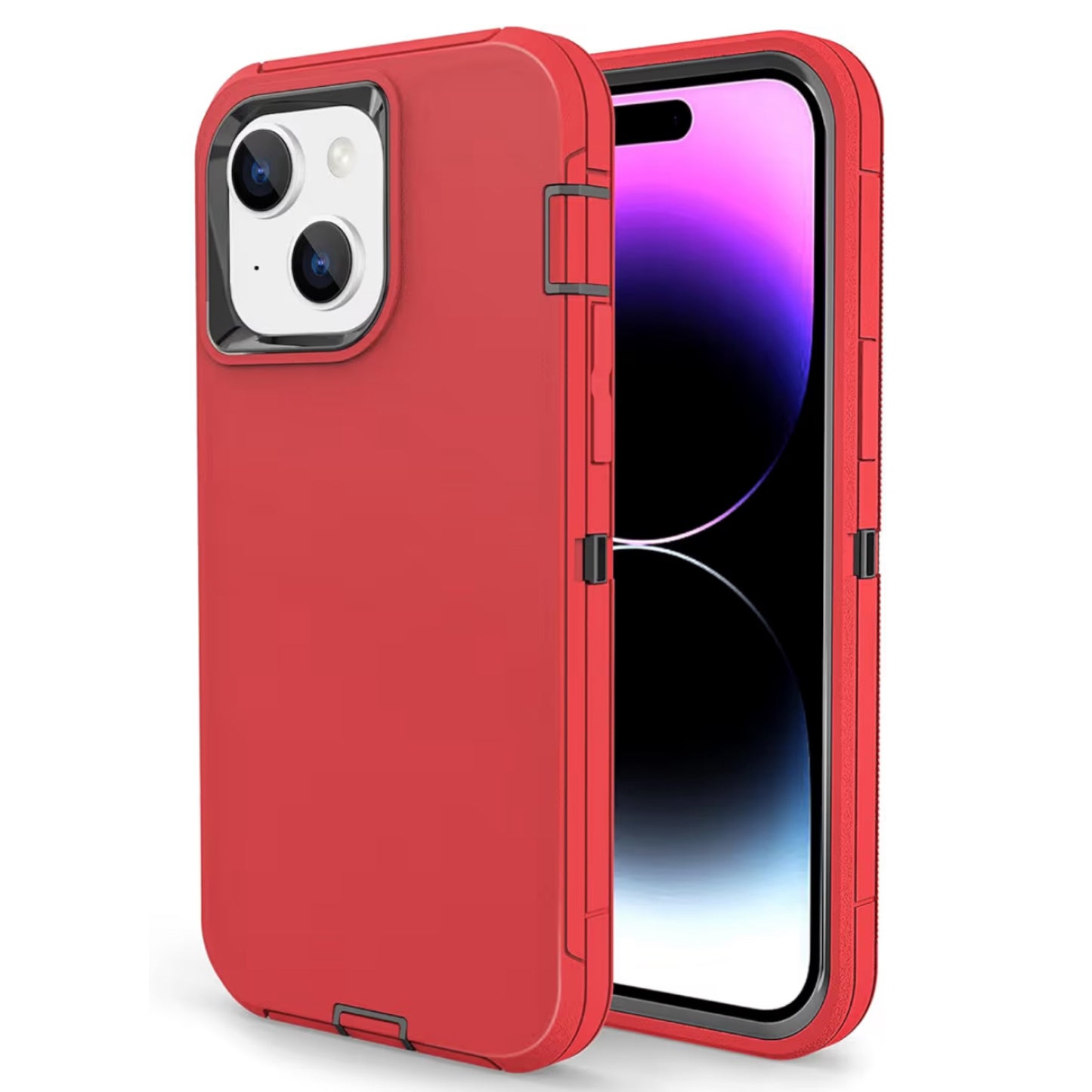 iPhone 14/15 Plus Red/Black Defender Case