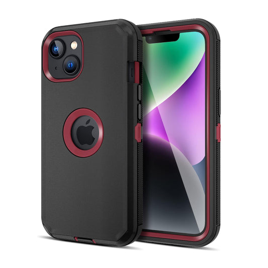 iPhone 14/15 Plus Black & Red Defender Case