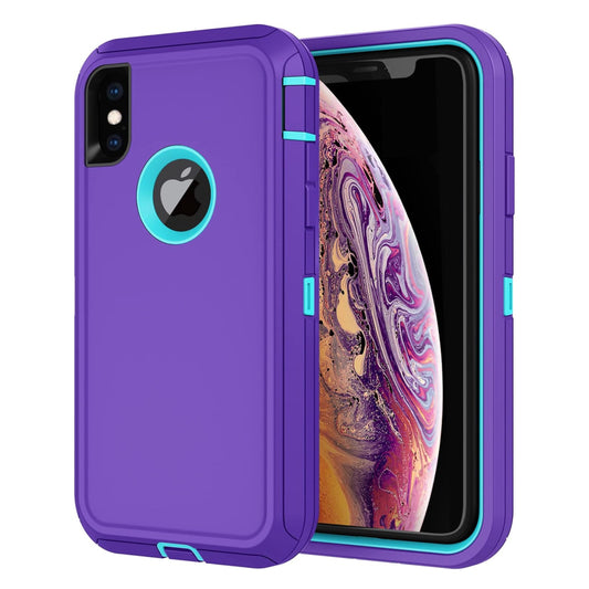 iPhone X Xs Purple & Teal Defender Case