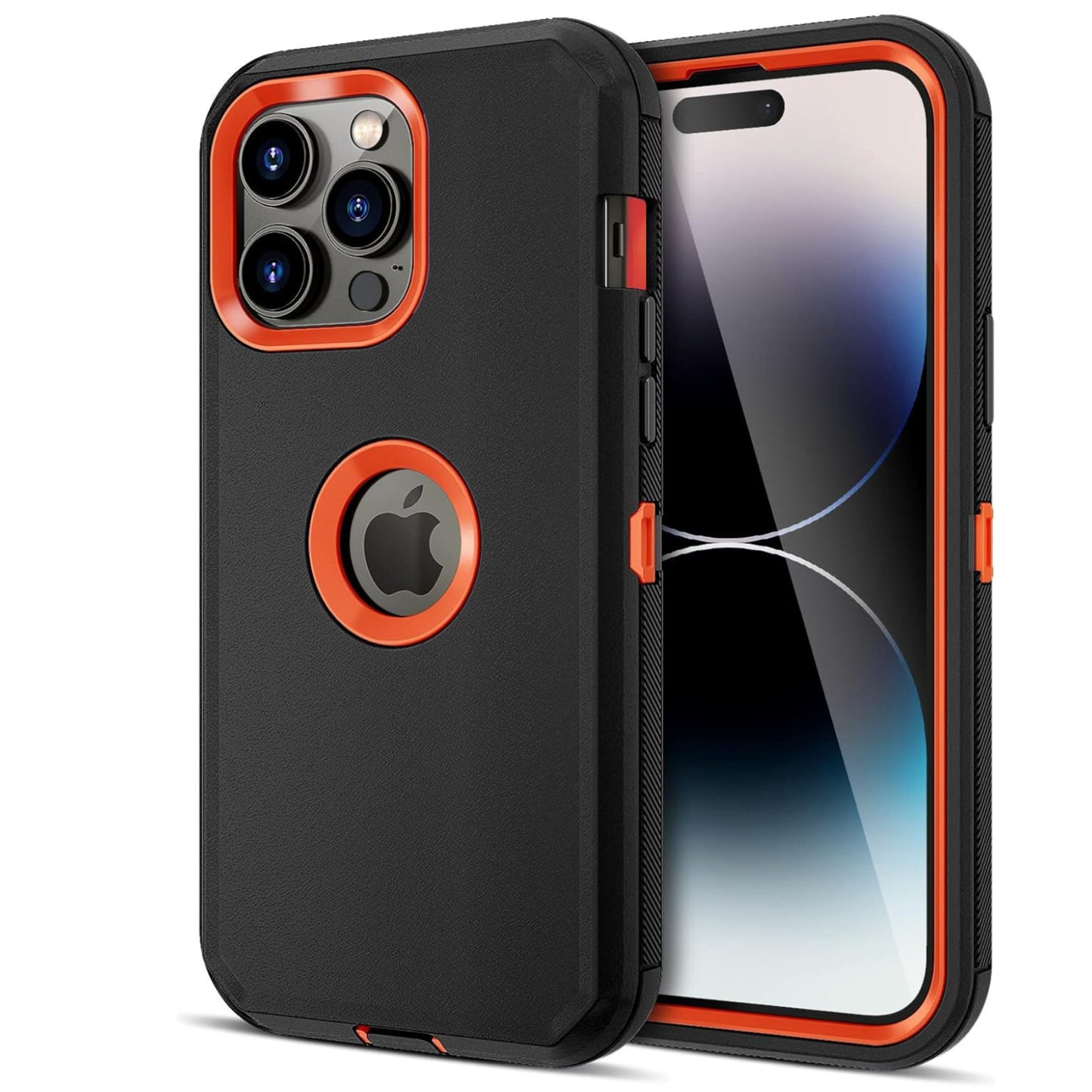iPhone 16Pro Max Black & Orange Defender Case