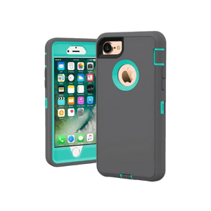 iPhone 7 Grey & Teal Defender Case