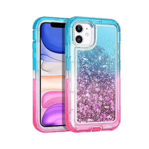 iPhone 12 mini Teal & Pink Glitter Defender Case