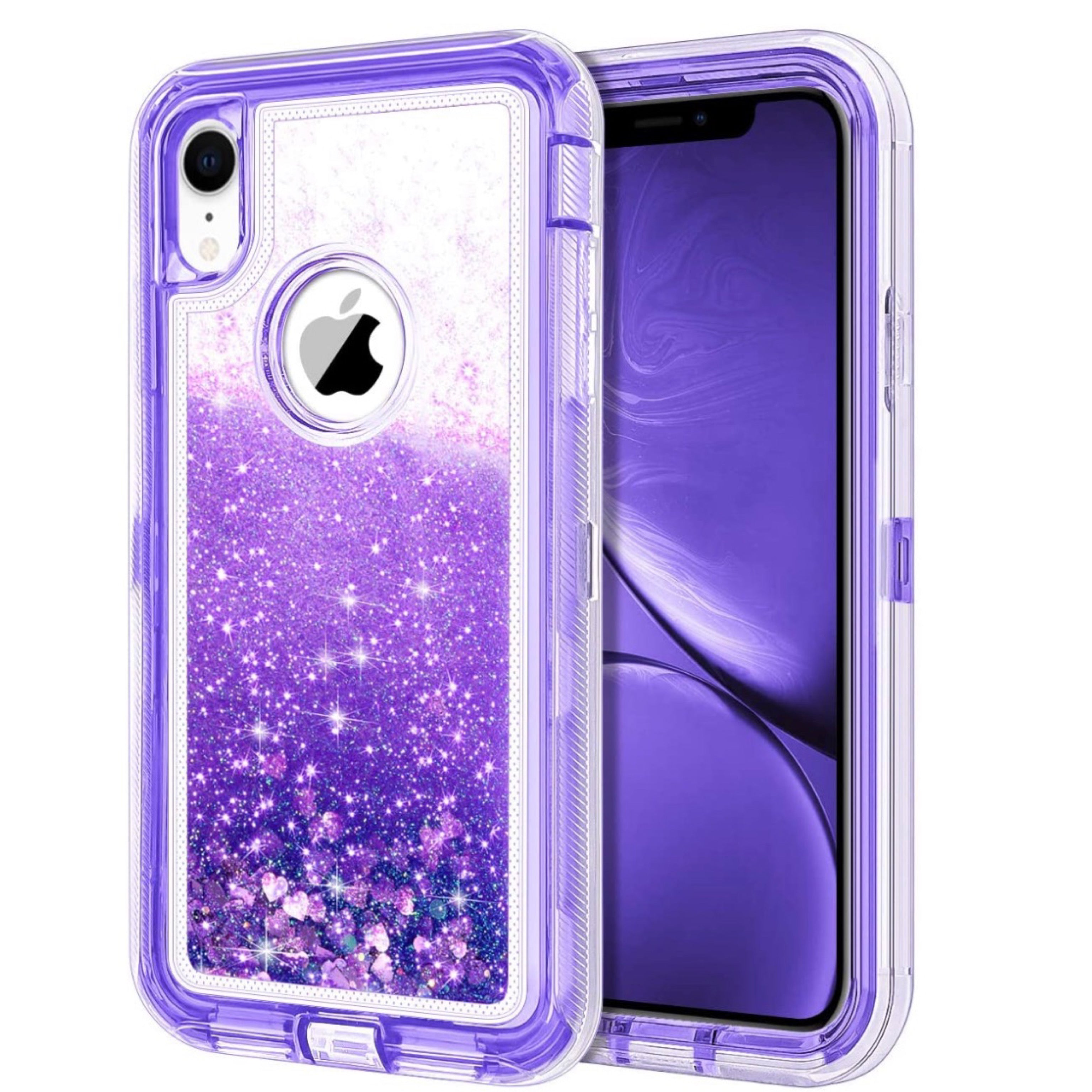 iPhone XR Purple Glitter Defender Case – AP's Mobile Electronics