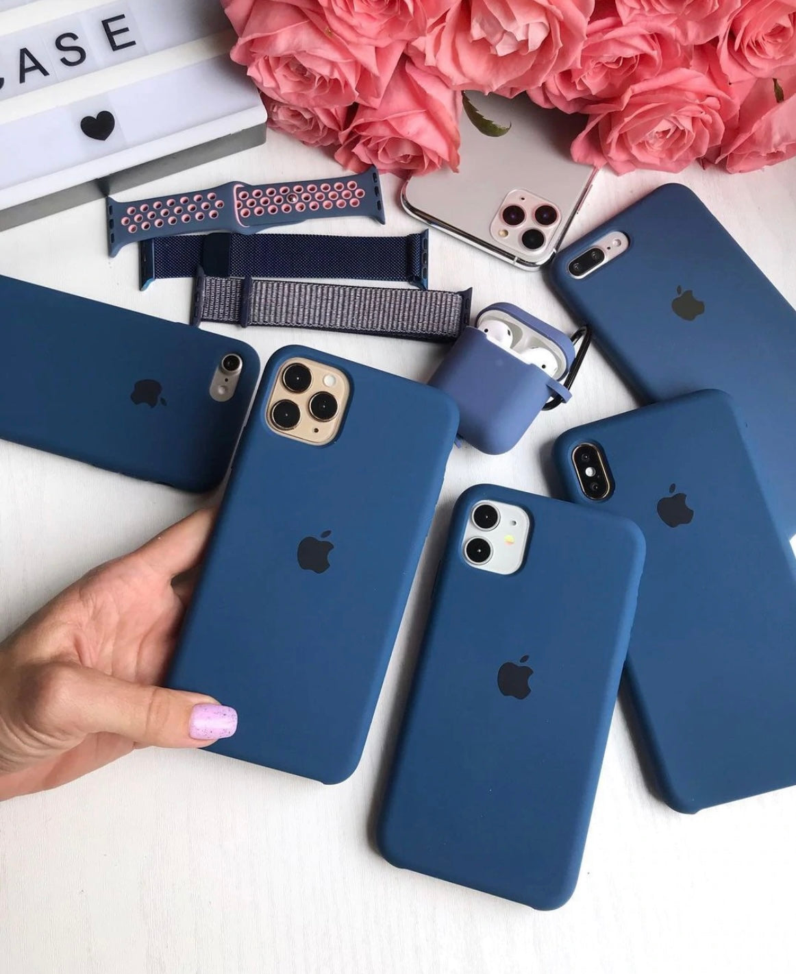 iPhone 11 Midnight Blue Apple Silicone Case