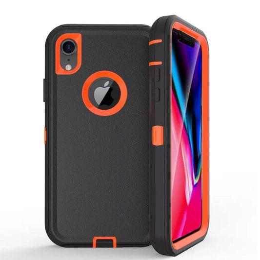 iPhone XR Black & Orange Defender Case