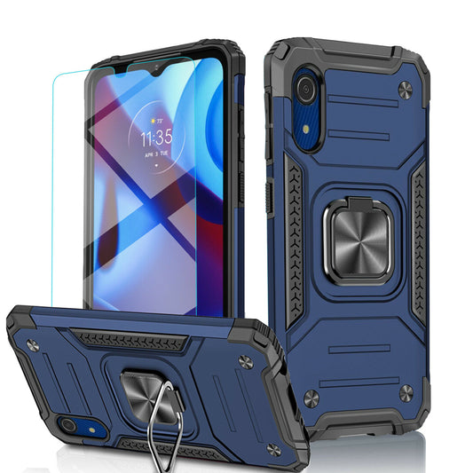 Samsung A03 Core Blue Shockproof Case + Tempered Glass