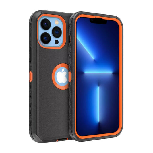 iPhone 12/13 Pro Max Black & Orange Defender Case
