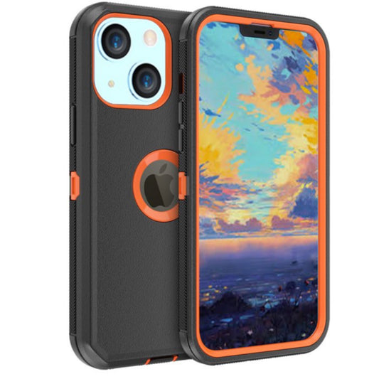 iPhone 15 Black & Orange Defender Case