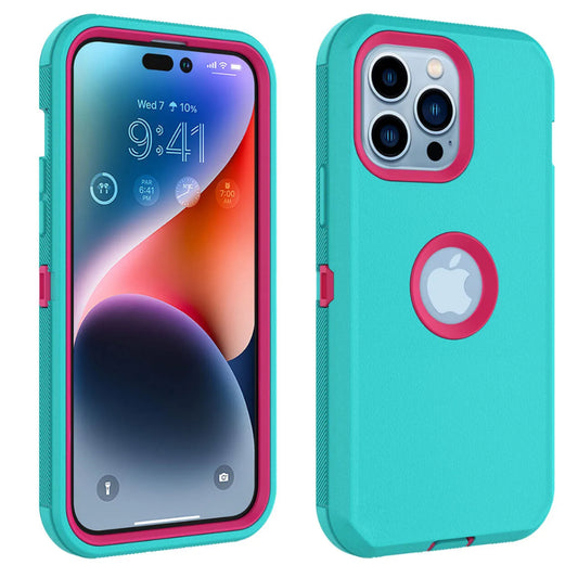 iPhone 15 Teal & Pink Defender Case