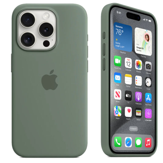 iPhone 15 Pro Max Pine Green Apple Silicone Case