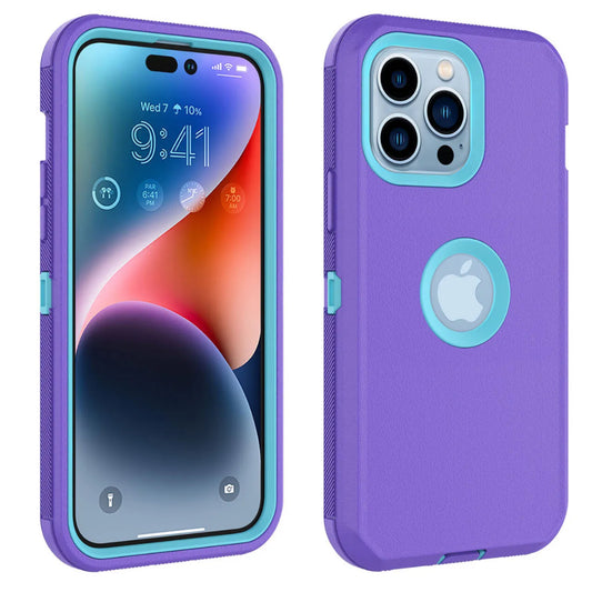 iPhone 15 Purple & Teal Defender Case