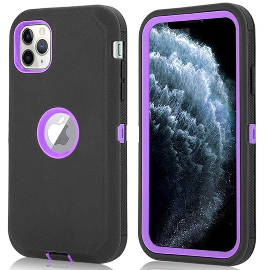 iPhone 12 12Pro Black & Purple Defender Case
