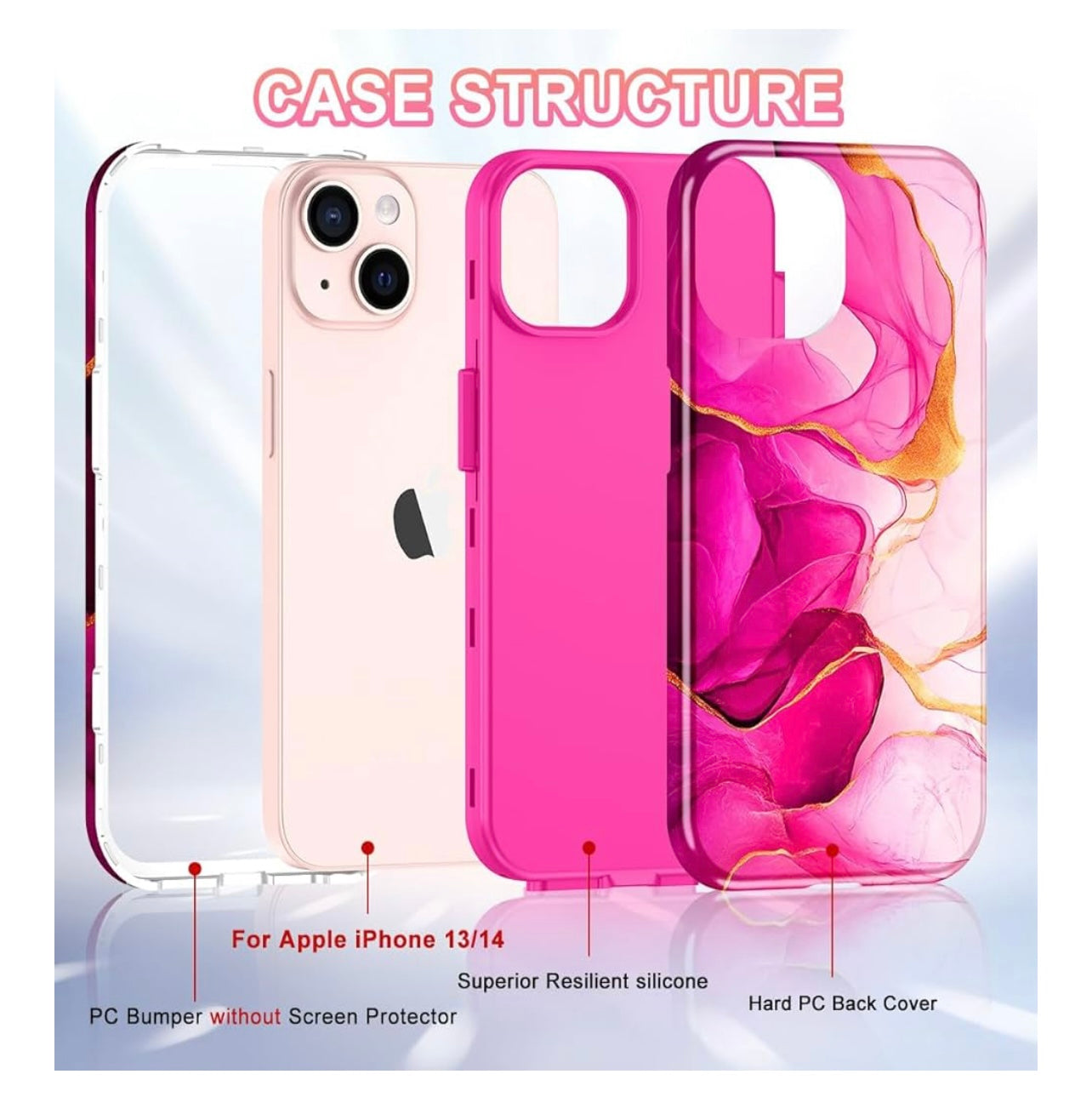 iPhone 15 Marble Shockproof Case