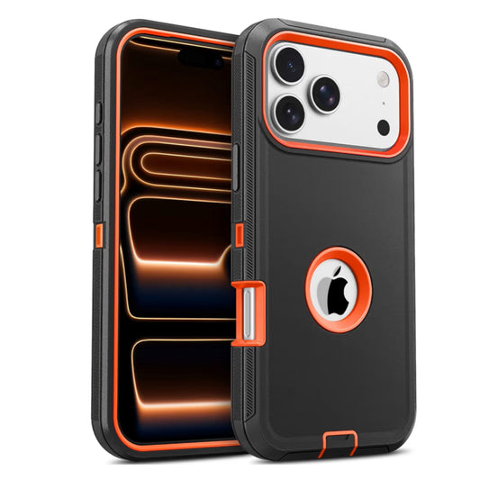 iPhone 17 Pro Max Black/Orange Defender Case