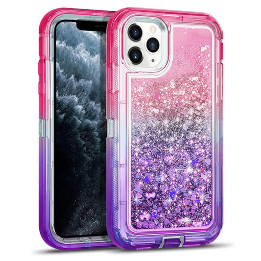 iPhone 14 Pro Max Pink/Purple Glitter Defender Case