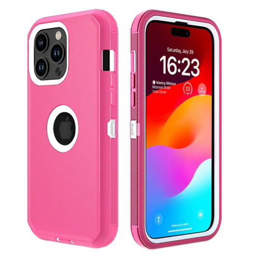 iPhone 15 Pink/White Defender Case