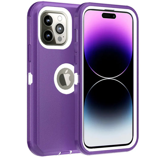 iPhone 15 Pro Max Purple & White Defender Case