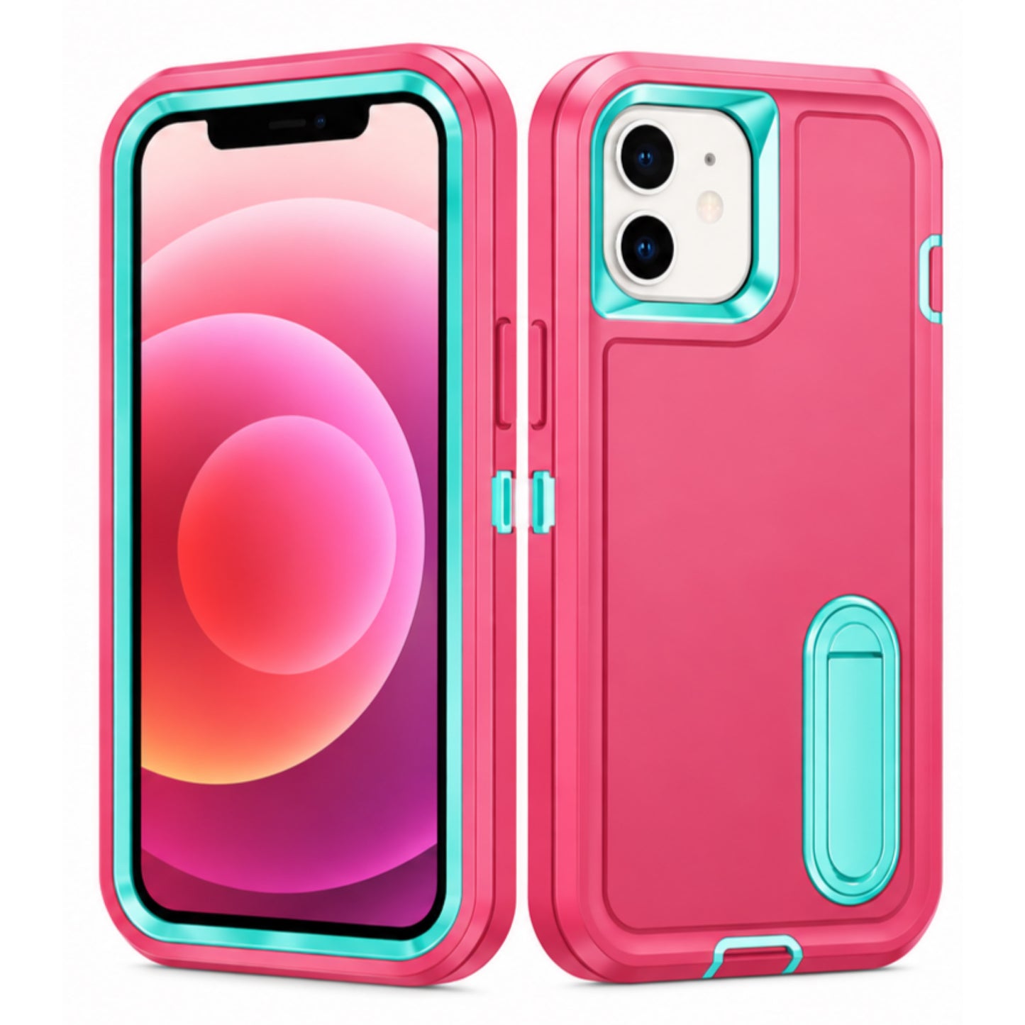 iPhone 12 12 Pink/Teal Defender Case