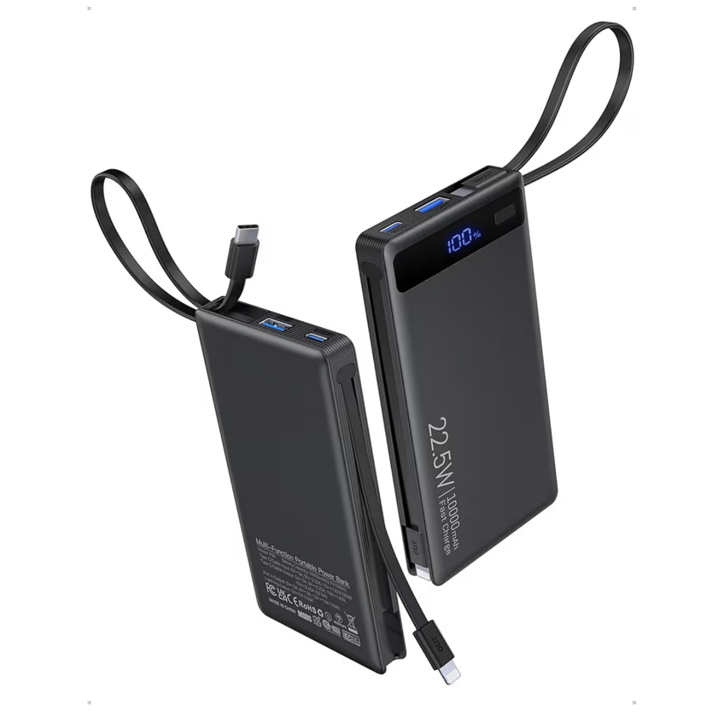 Power Bank - 2 Built-in Cables