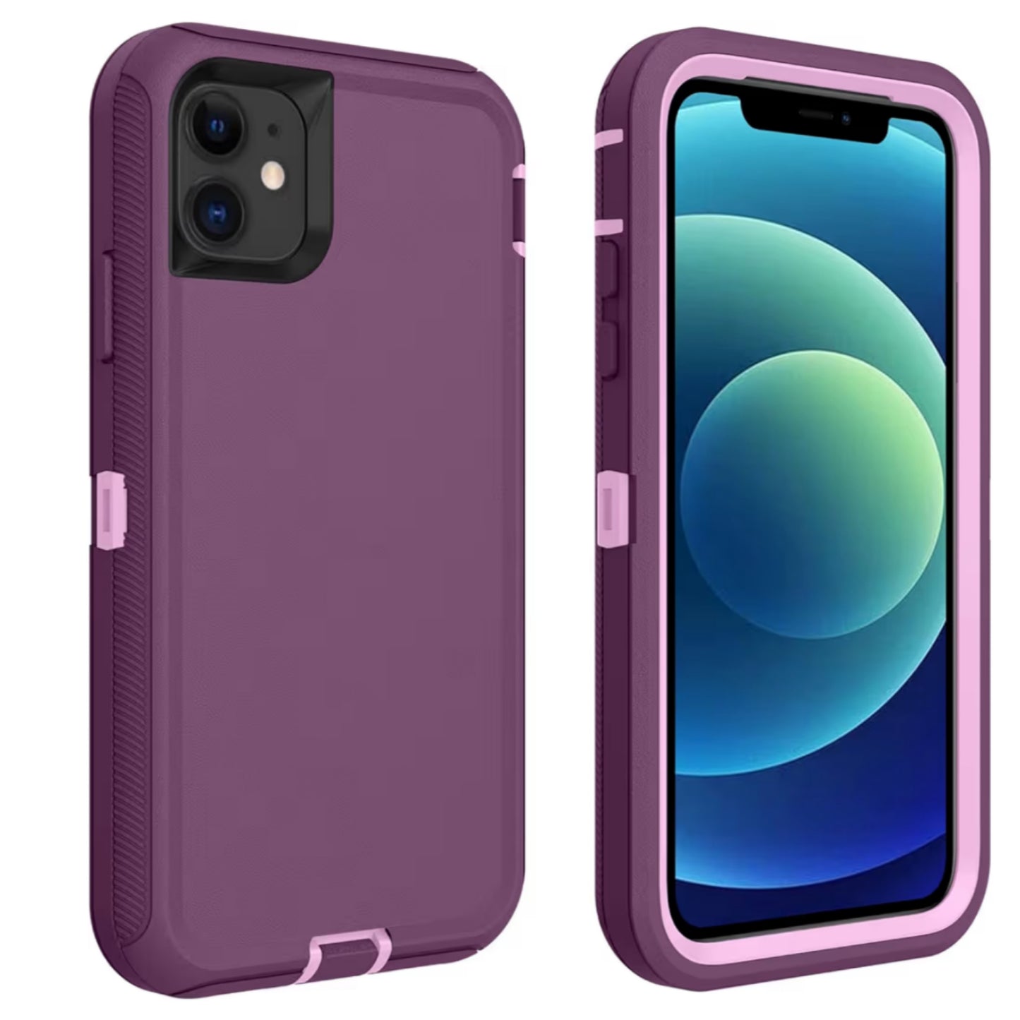 iPhone 12/12Pro Burgundy/Pink Defender Case