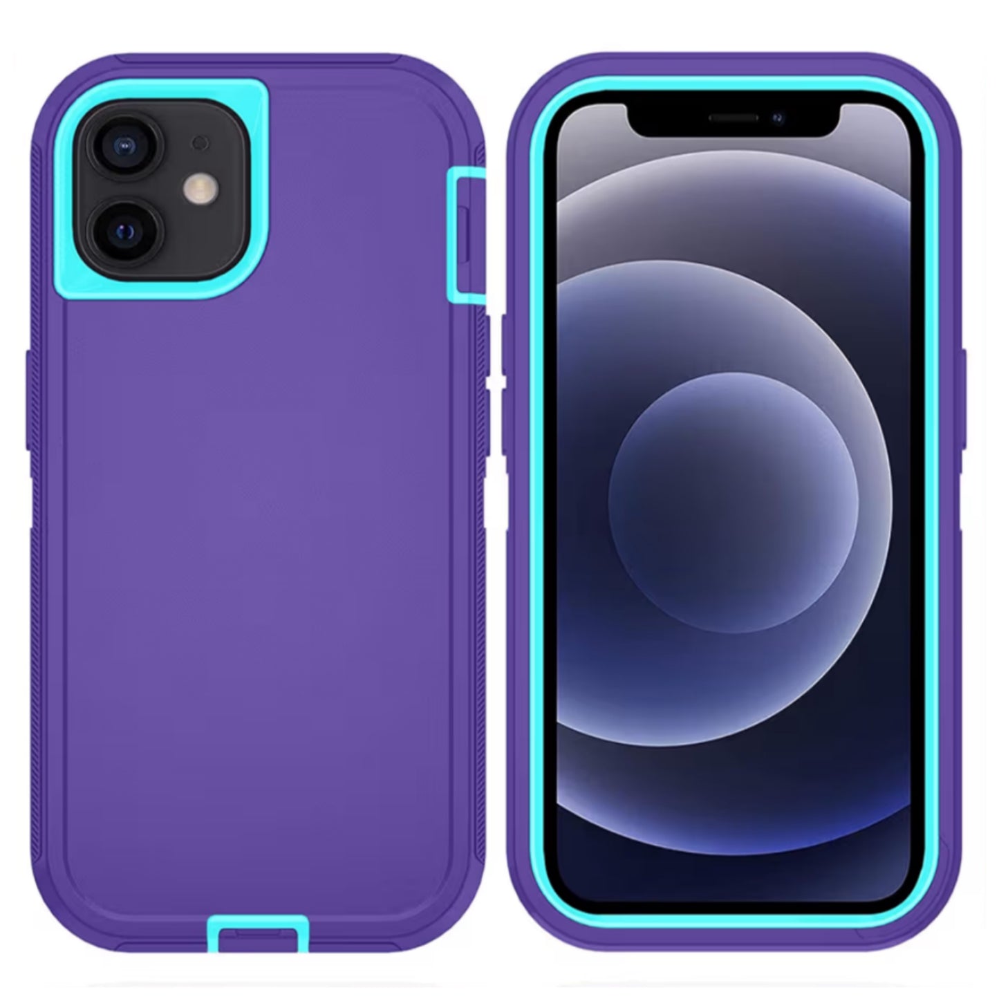 iPhone 12/12Pro Purple/Teal Defender Case
