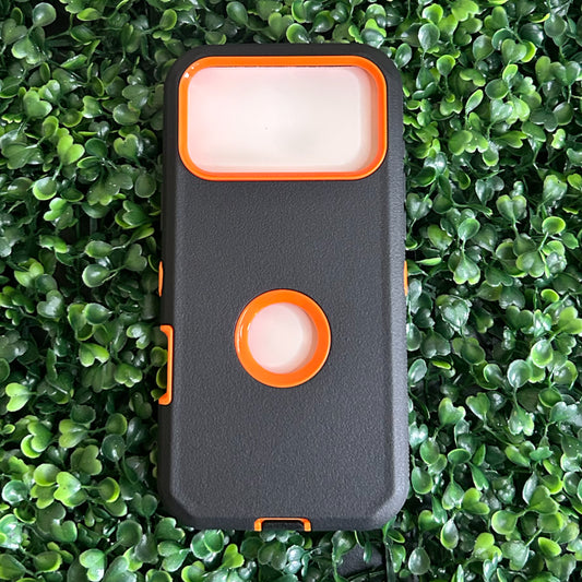 iPhone 17 Pro Max Black/Orange Defender Case