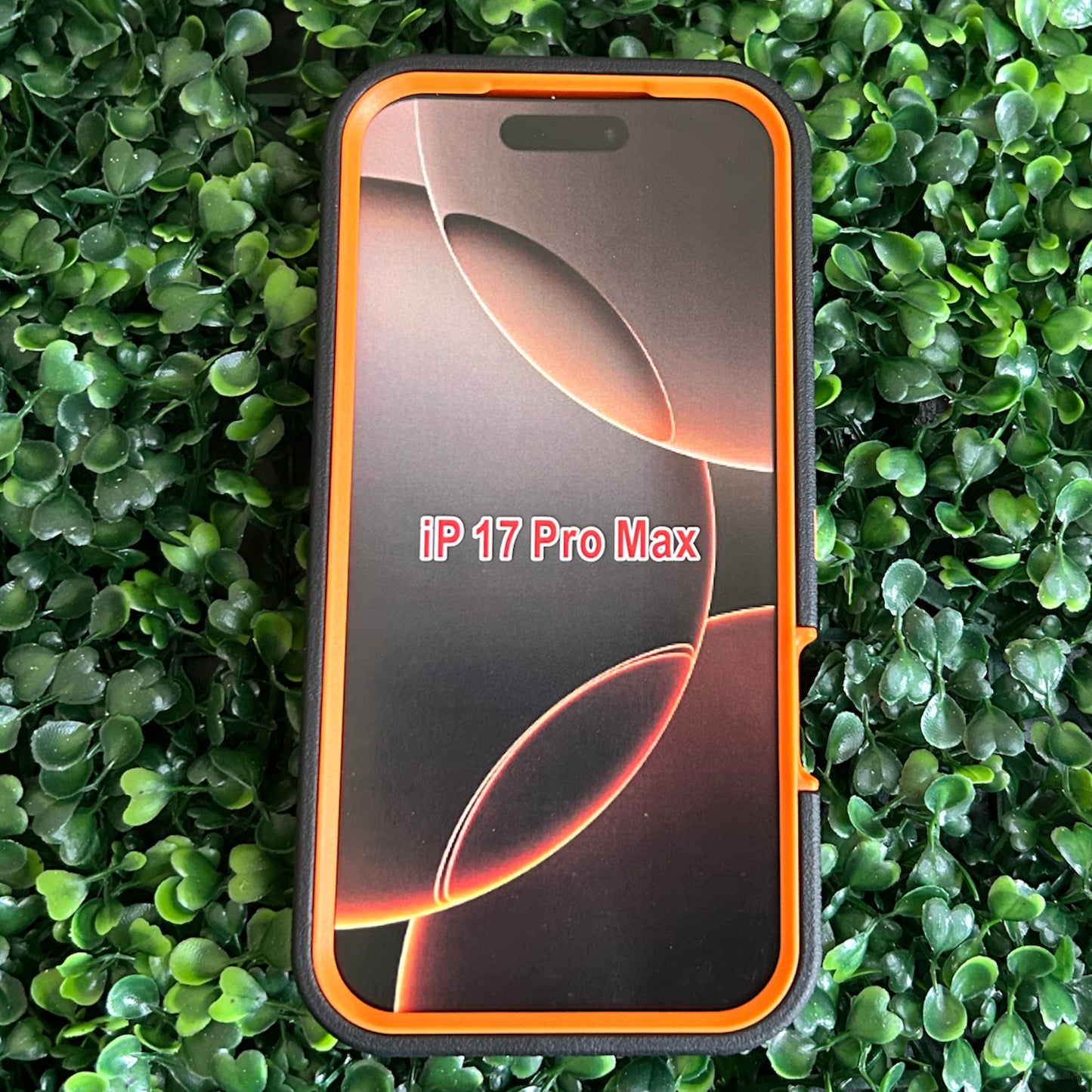 iPhone 17 Pro Max Black/Orange Defender Case