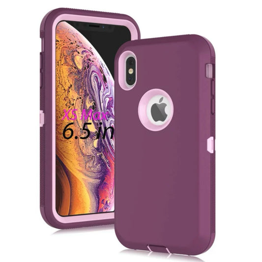 iPhone X Xs Burgundy & Pink Defender Case