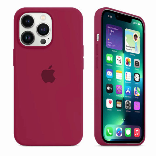 iPhone 11 Pro Max Red Rose Apple Silicone Case