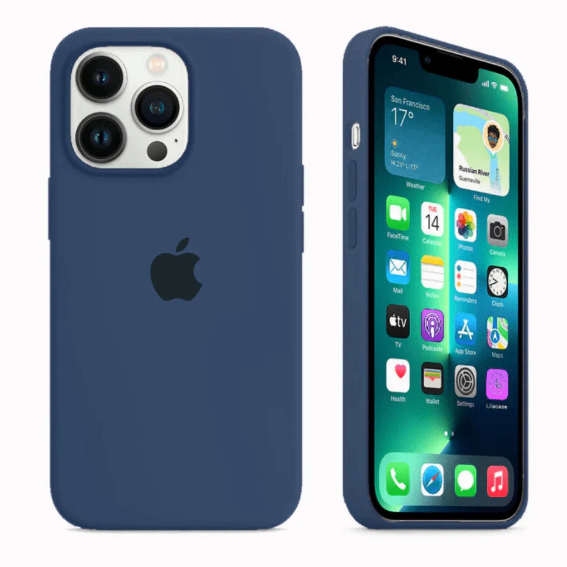 Apple iPhone 15 Pro Midnight Blue Apple Silicone Case Apple iPhone 15 Pro Midnight Blue Apple Silicone Case