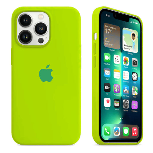 iPhone 12 12 Pro Neon Green Apple Silicone Case