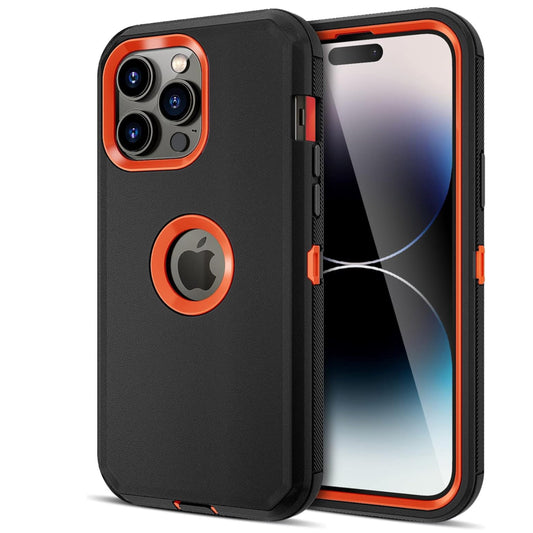 iPhone 15 Pro Black & Orange Defender Case