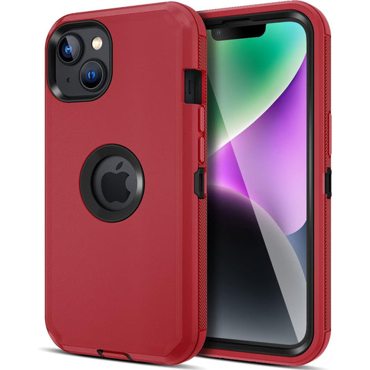 iPhone 15 Plus Red & Black Defender Case