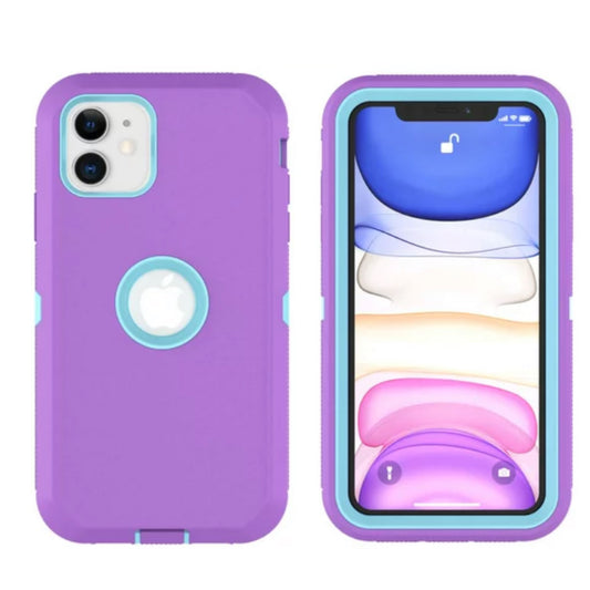 iPhone 12 mini Purple & Teal Defender Case
