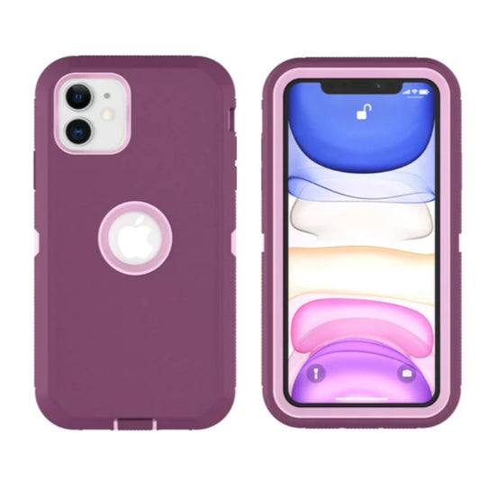 IPhone 12 mini Maroon & Pink Defender Case