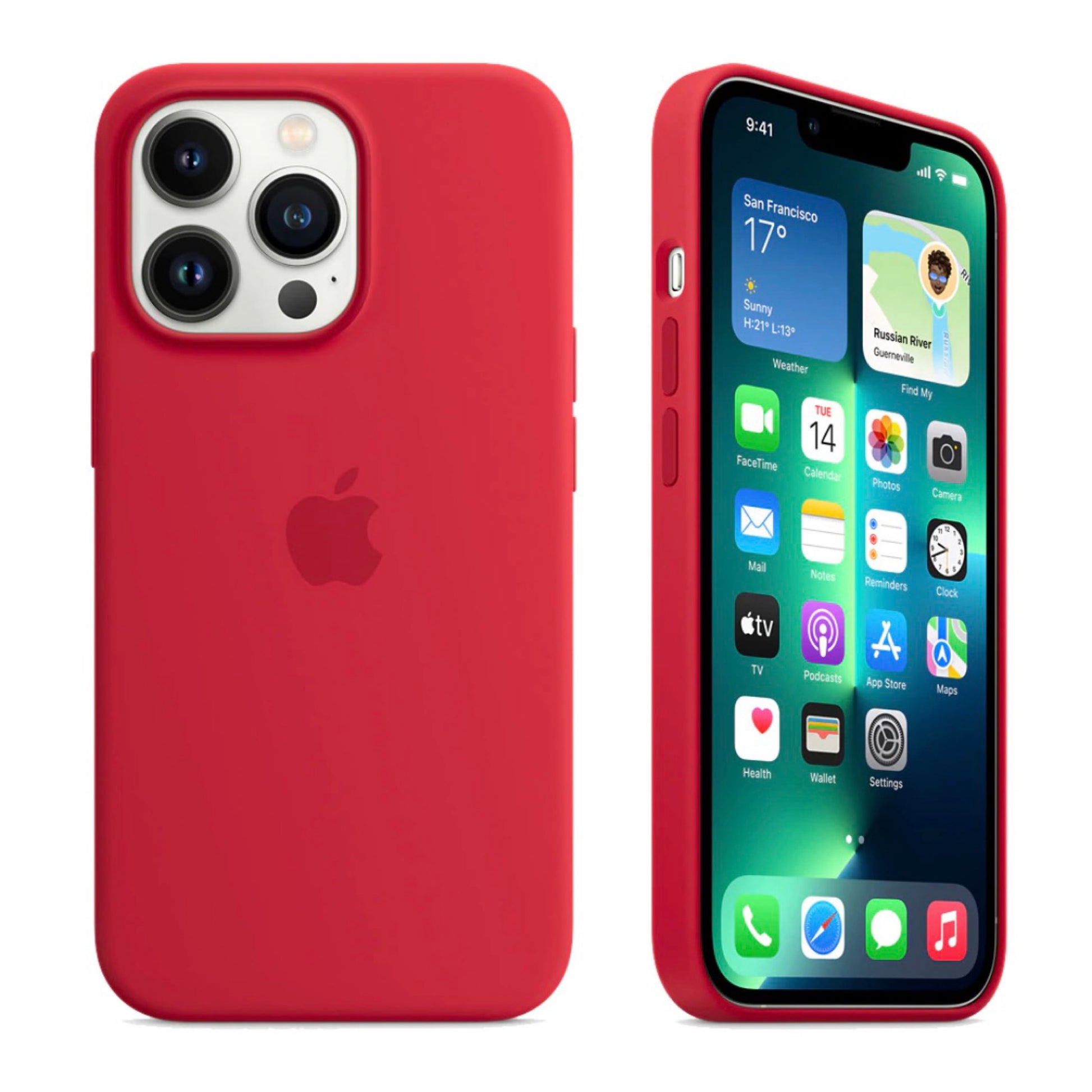 iPhone 13 Pro Max Red Apple Silicone Case iPhone 13 Pro Max Red Apple Silicone Case