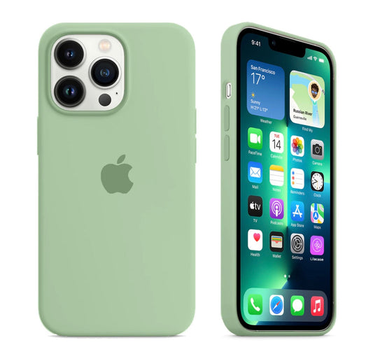 iPhone 13 Pro Max Mint Green Apple Silicone Case