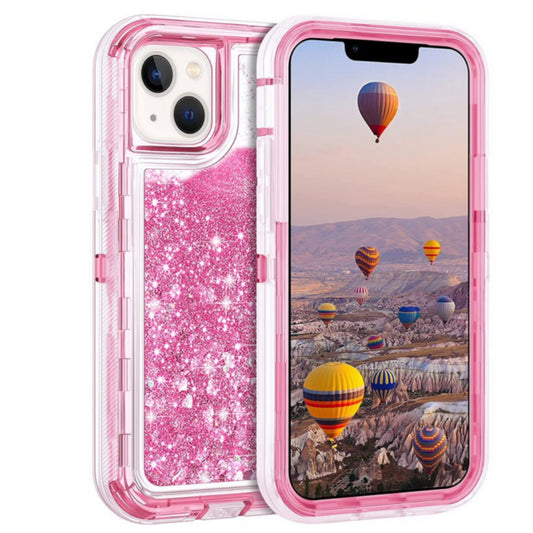 iPhone 14 Plus Pink Glitter Defender Case