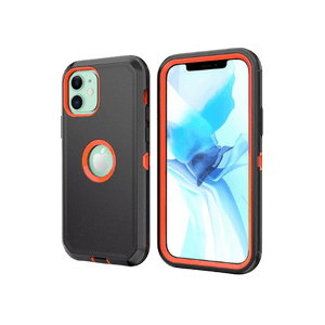 iPhone 12 mini Black & Orange Defender Case