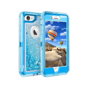 iPhone 7 Blue Glitter Defender Case
