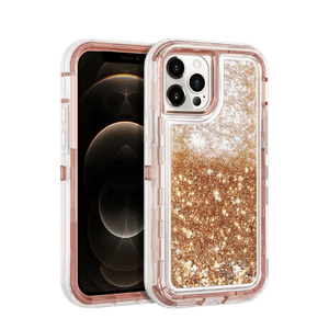 iPhone 13 Pro Gold Glitter Defender Case