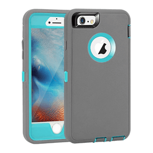 iPhone 6/6s/7/8 Grey & Teal Defender Case