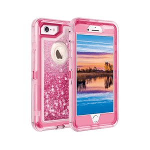 iPhone 8 Pink Glitter Defender Case