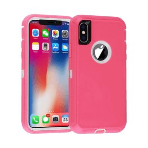 iPhone X Xs Pink & White Defender Case