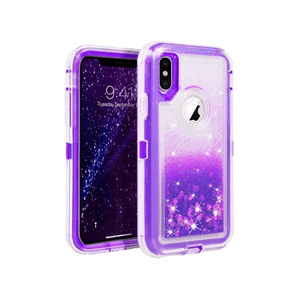 iPhone XS Max Purple Glitter Defender Case